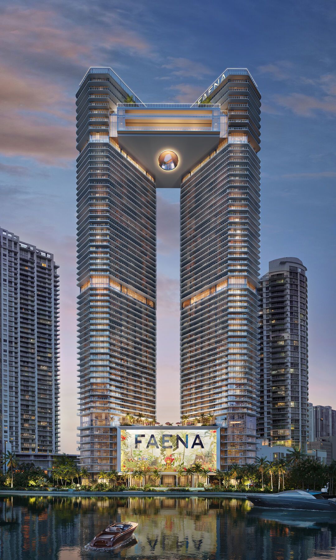 Faena Residences Miami from the river