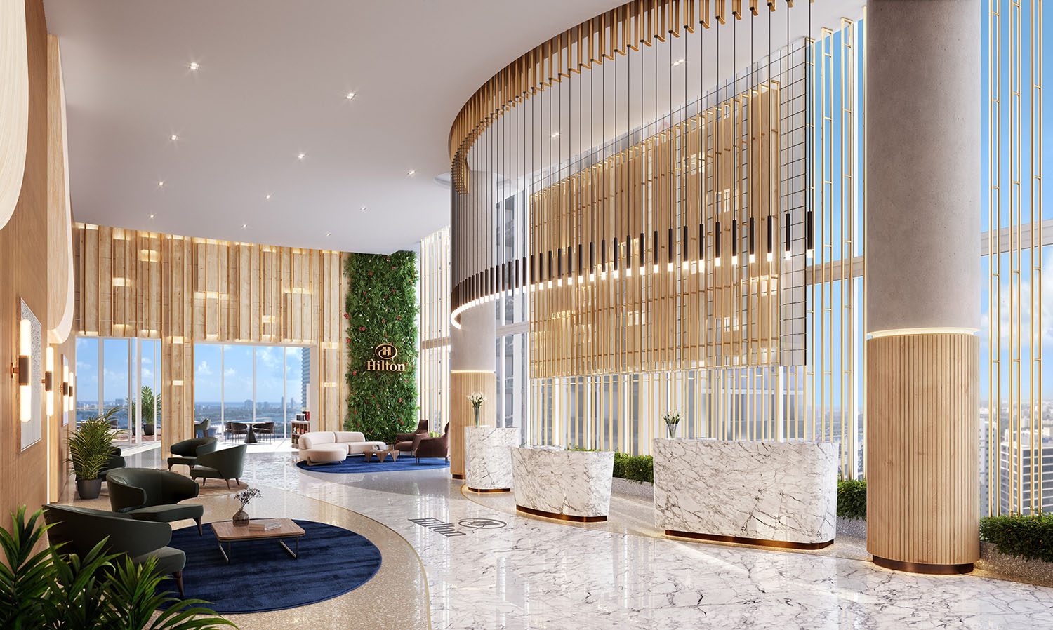 Hilton hotel lobby