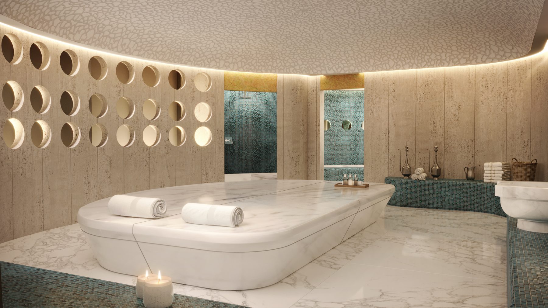 Marble hammam in the Hilton spa