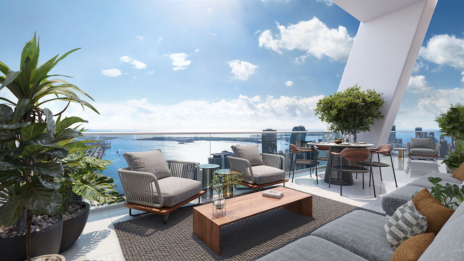 Private terrace over the city