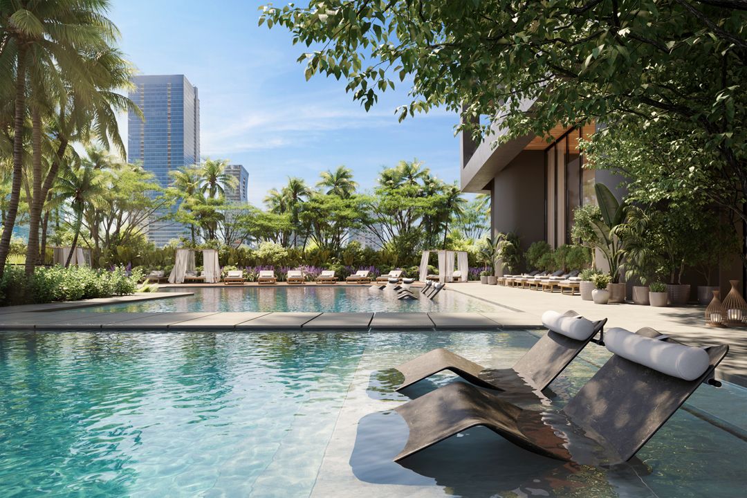 Pool deck on the 9th floor