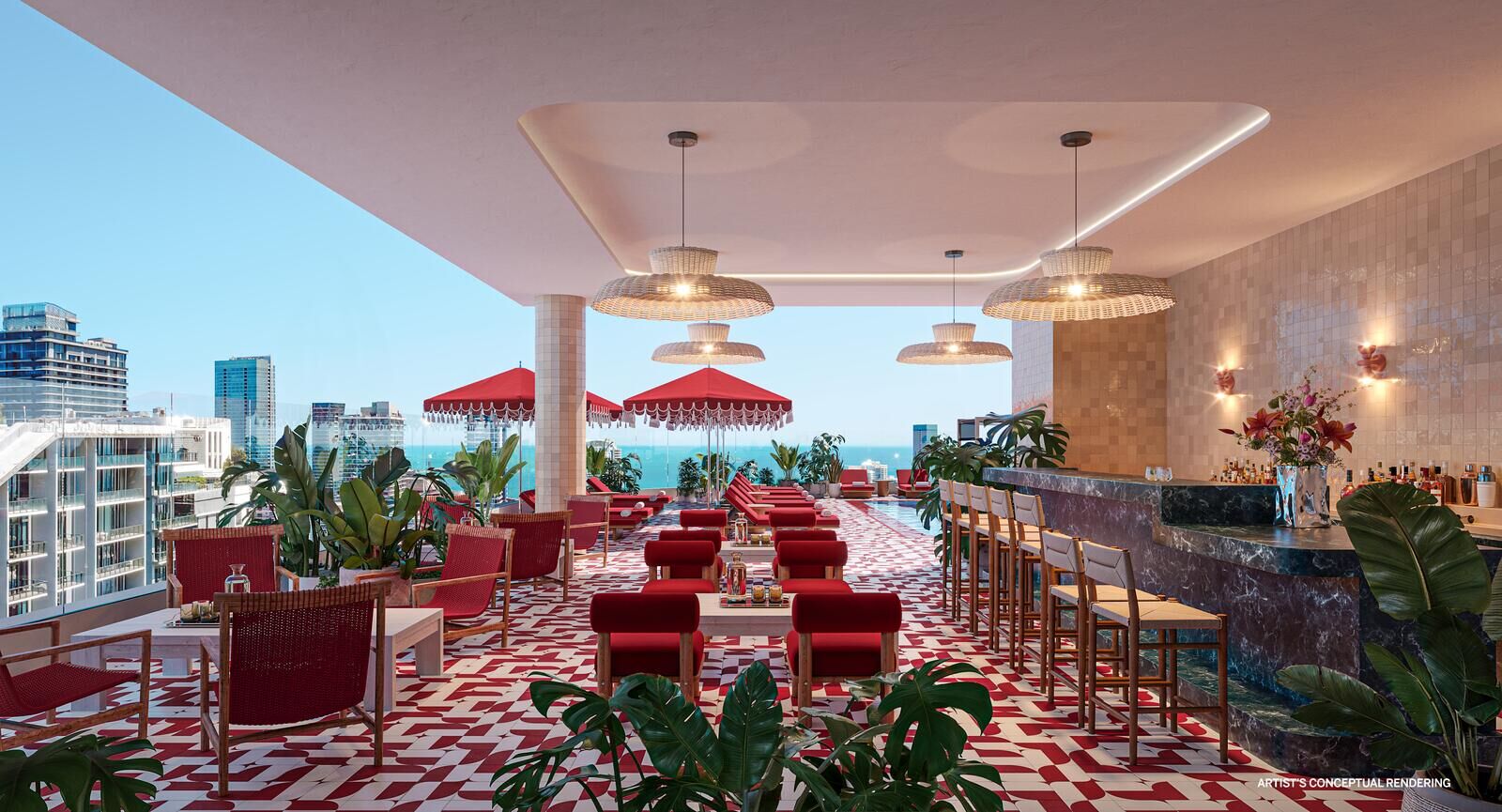Rooftop lounge and bar