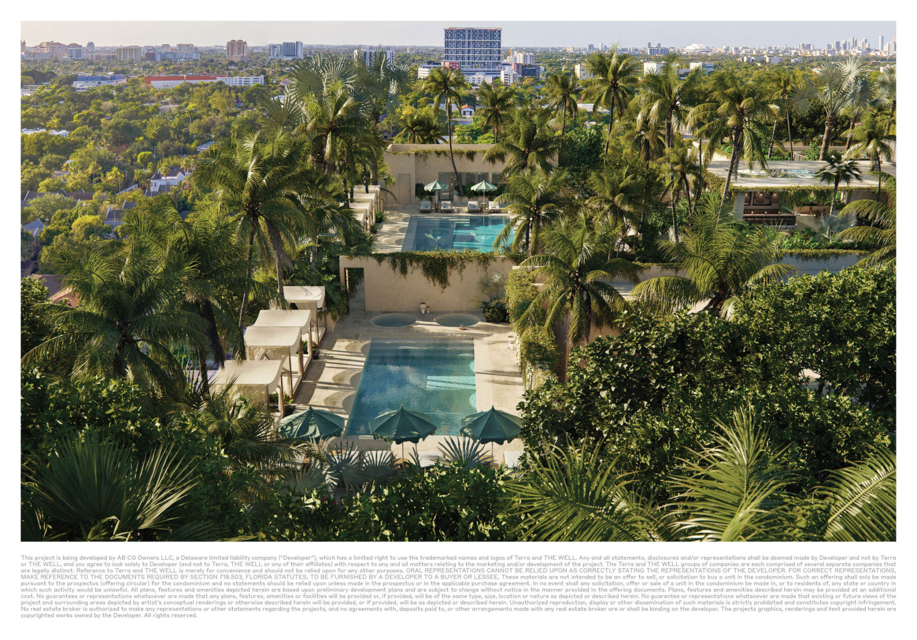 The rooftop pool from above