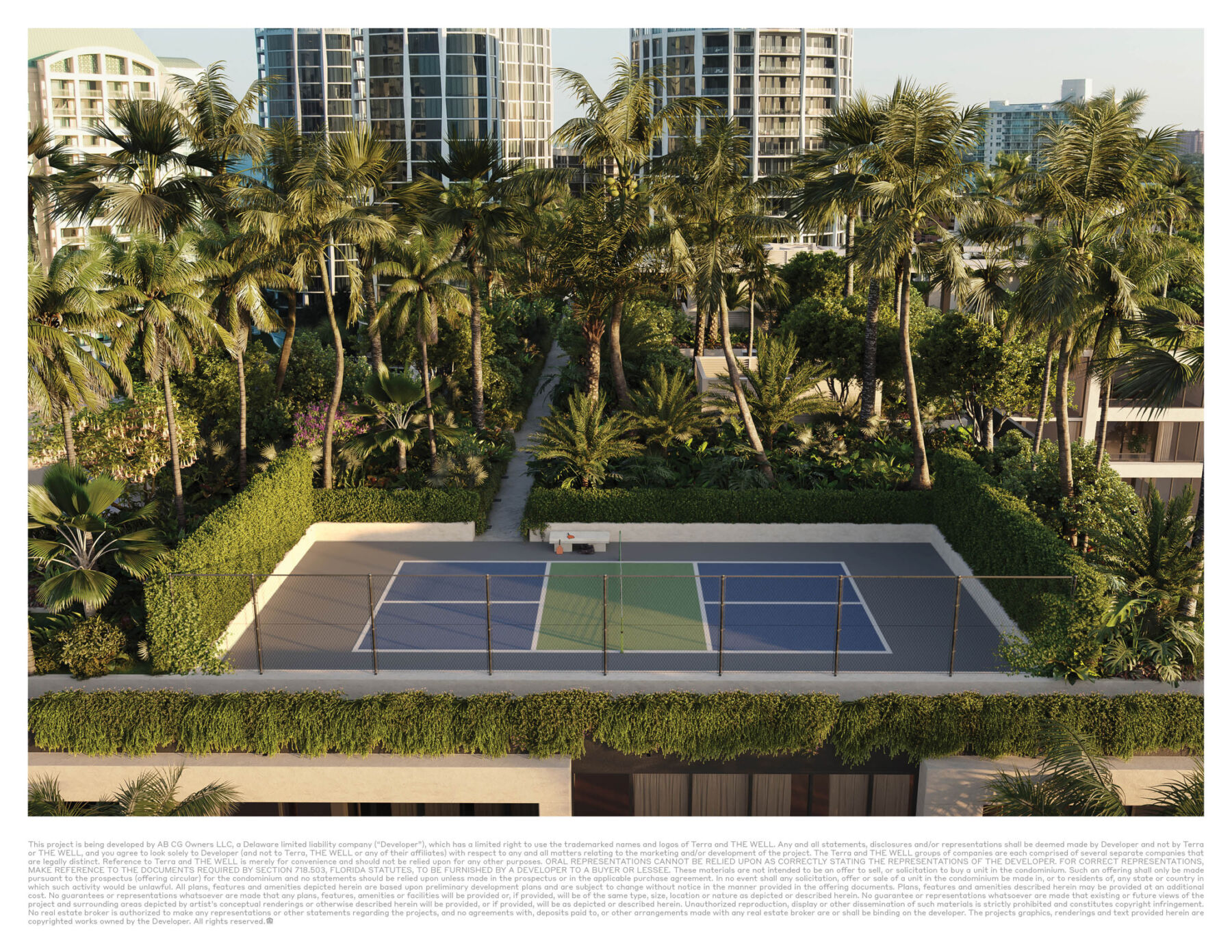 Rooftop pickleball court